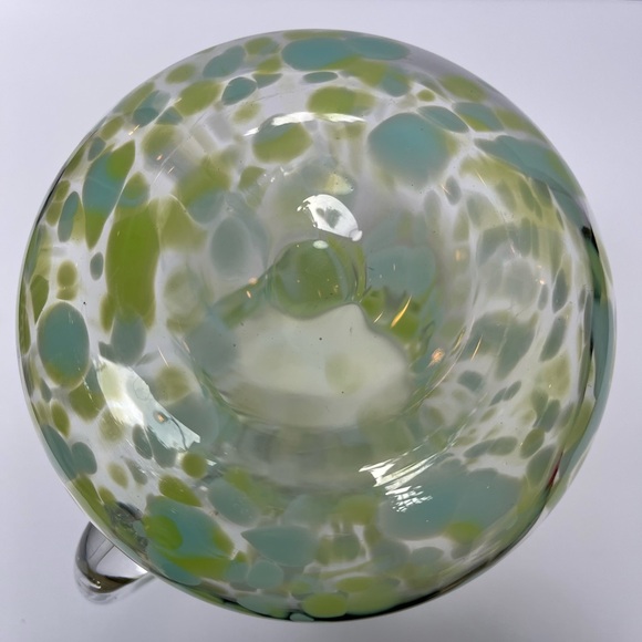 Elegant Murano Glass Pitcher Green / Blue / Clear, 9” Tall - Picture 8 of 9